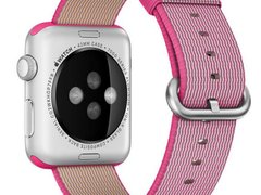 Curea iUni compatibila cu Apple Watch 1/2/3/4/5/6/7, 40mm, Nylon, Woven Strap, Electric Pink